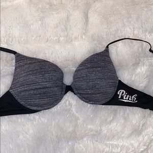 Victoria Secrets PINK black and grey push-up Bra